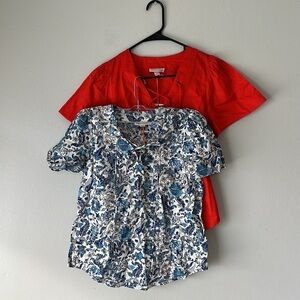 Women's Size X-Small Lot of 2 Knox Rose Floral and red